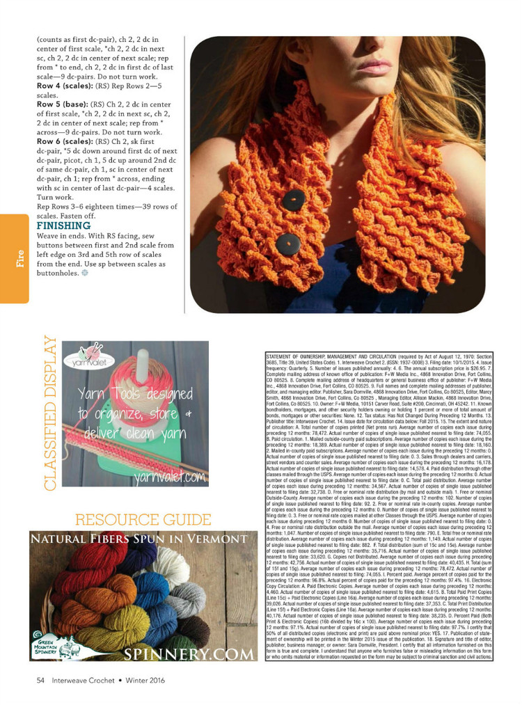 Interweave Crochet  Winter 2016 - 輕描淡寫 - 輕描淡寫