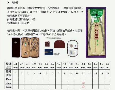 常用棒針，鉤針尺寸規(guī)格對照表（國產(chǎn)，進口毛衣工具） - 眉眉若可 - 眉眉若可