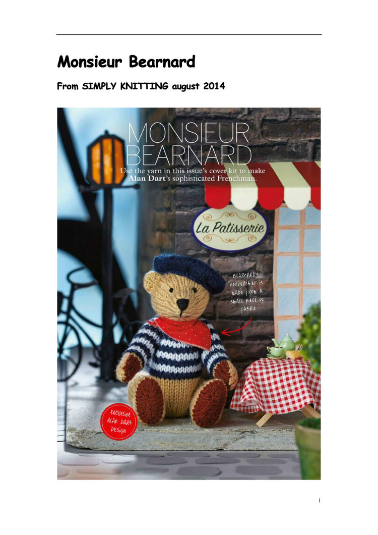 小熊翻譯——Monsieur Bearnard 你好！熊先生！ - ferrero1869 - 小熊的天地