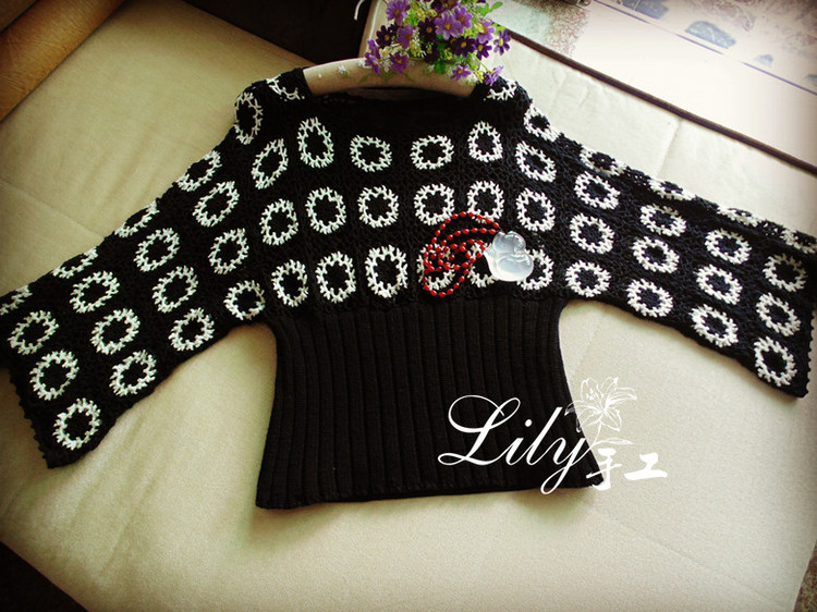 【Lily手工】--奧利奧--巴素蘭羊毛鉤織結(jié)合套衫 - Lily - Lily的手工編織天地