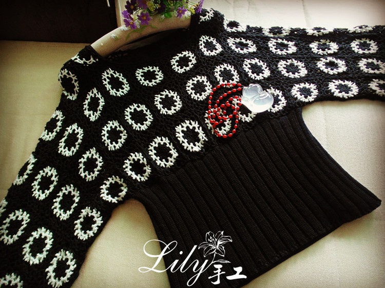 【Lily手工】--奧利奧--巴素蘭羊毛鉤織結(jié)合套衫 - Lily - Lily的手工編織天地