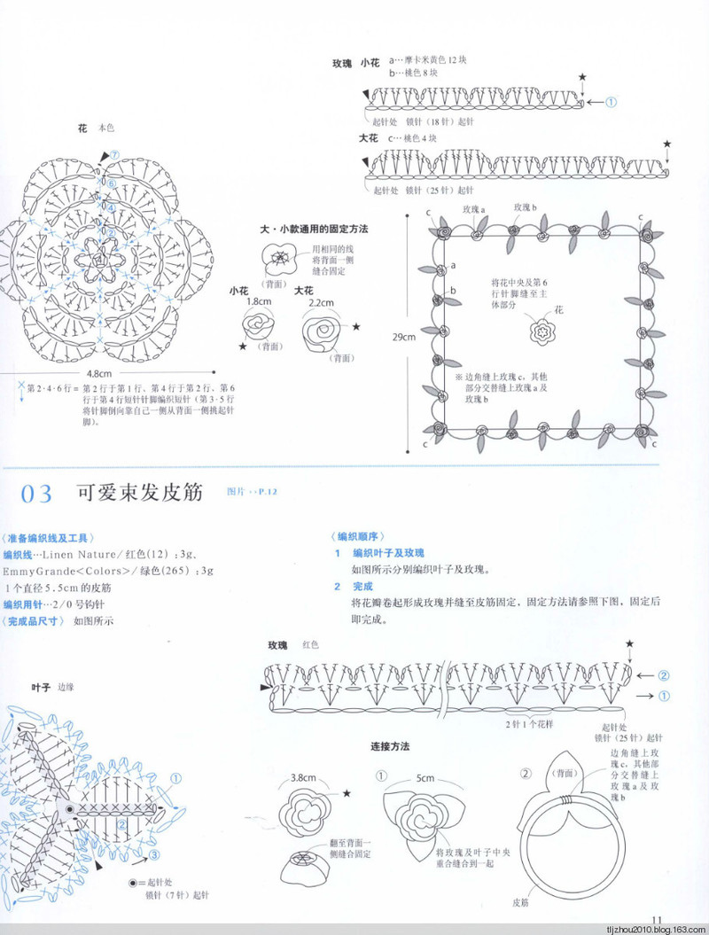 鉤針編織薔薇花樣小物 2013 - 紫蘇 - 紫蘇的博客