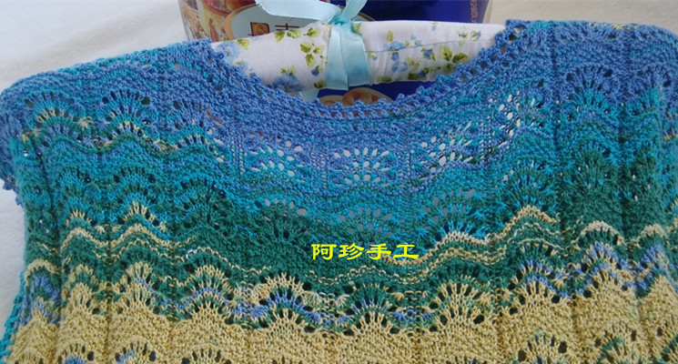 “孔雀公主”連衣裙【原創(chuàng)】——九色鹿艾力克6017段染亞麻蕾絲線 - 阿珍 - 阿珍手工編織