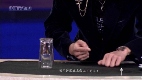 引用 如何成為一個(gè)魔術(shù)高手——?jiǎng)⒅t魔術(shù)全解密 - zhuhuasohu - 汩汩的博客 只是觀眾從攝像機(jī)的角度無法看到那枚硬幣而已.整個(gè)過程結(jié)束了,劉謙直起腰,左手很自然地掌心向下,放在桌面上向左后方滑動(dòng),其實(shí),左手掌下就壓著那枚硬幣,硬幣隨著手掌被滑到了桌子的邊角了,桌角有筆,餐巾紙,玻璃盤等雜物的遮擋,根本看不到那枚硬幣了!!!