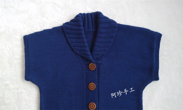 【阿珍手工】藍(lán)玫-馬甲外套—九色鹿9212美麗諾 - 阿珍 - 阿珍手工編織