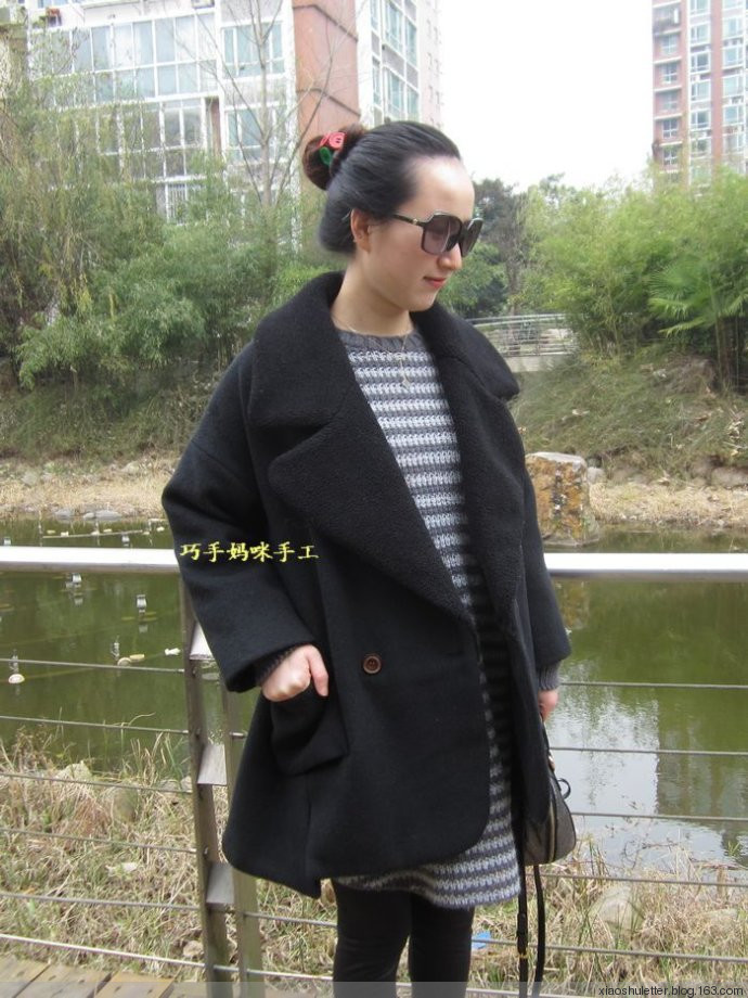 [巧手媽咪]暗香--灰條休閑外套 - xiaoshuletter - 七彩虹毛線