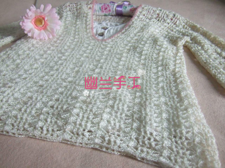 庭樹飛花～～七分袖拼色V領套衫12 - 空谷幽蘭 - 指間的溫柔