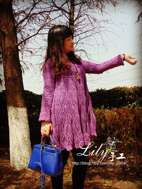 【Lily】--紫櫻桃--大擺鉤裙 - Lily - Lily的手工編織天地