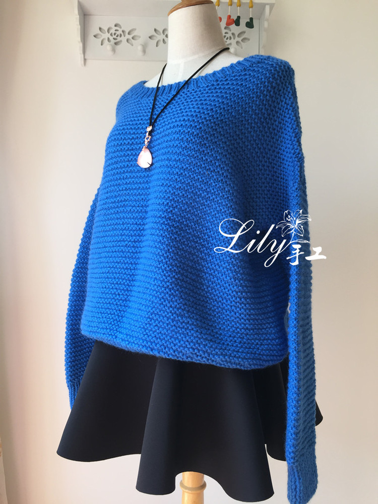 【Lily手工】--悠藍--休閑寬松的大毛衣 - Lily - Lily的手工編織天地