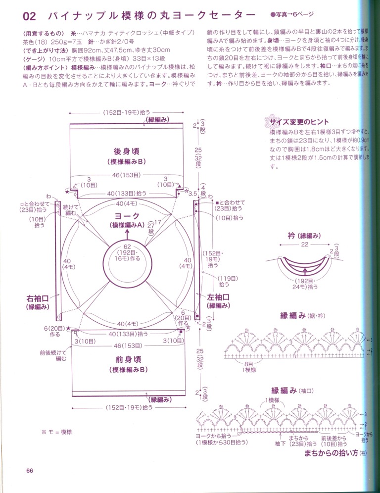 初見——菠蘿，圓肩，從上往下，不用打底的鉤衣（2013-25） - 線仙 - 織到永遠(yuǎn)