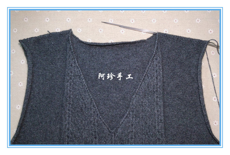 【阿珍手工】歲月—男式雞心領(lǐng)羊絨衫—九色鹿昆侖山羊絨 - 阿珍 - 阿珍手工編織