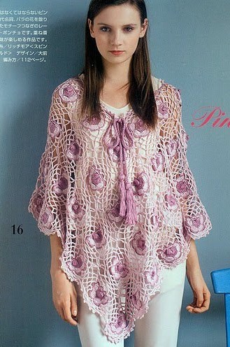 poncho fleuri