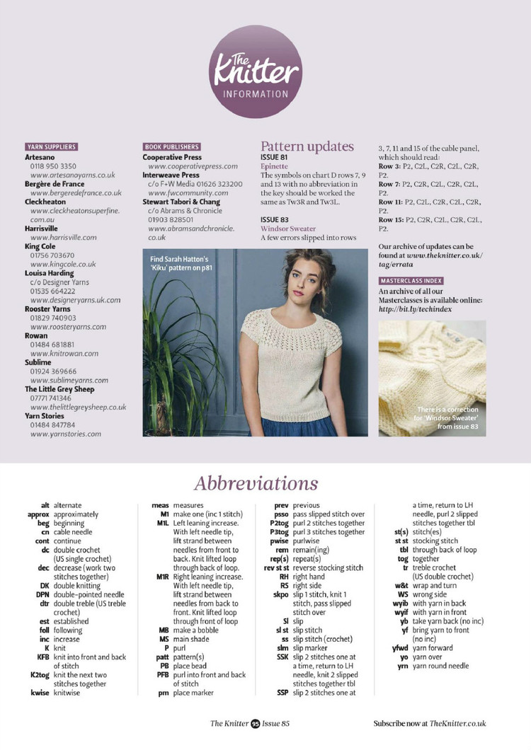The Knitter Issue 85 2015 - 輕描淡寫 - 輕描淡寫