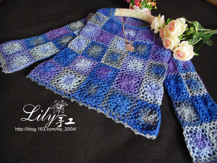 【Lily】---那時花開---彩虹羊毛拼花套衫 - Lily - Lily的手工編織天地