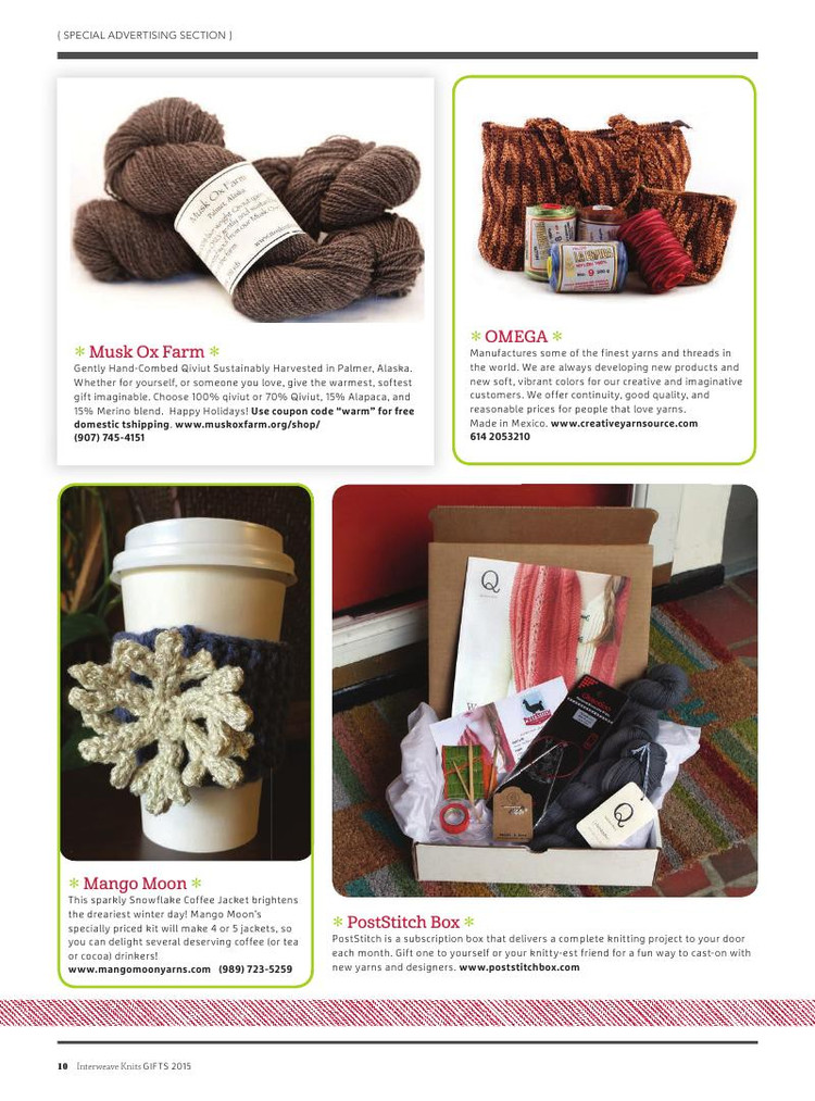 Interweave Knits： Gifts 2015 - 輕描淡寫 - 輕描淡寫