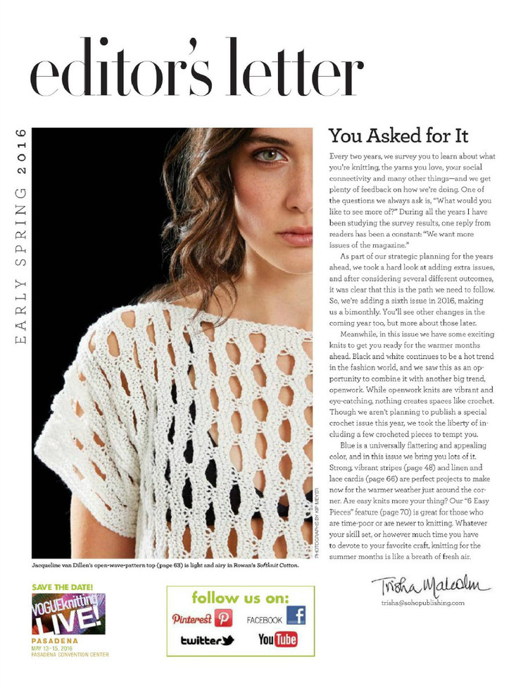 Vogue Knitting  Early Spring 2016 - 輕描淡寫 - 輕描淡寫