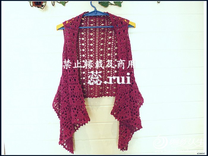 qiaorui作品~紫露草~披肩式馬甲~附教程 圖解。點(diǎn)開(kāi)即見(jiàn)。