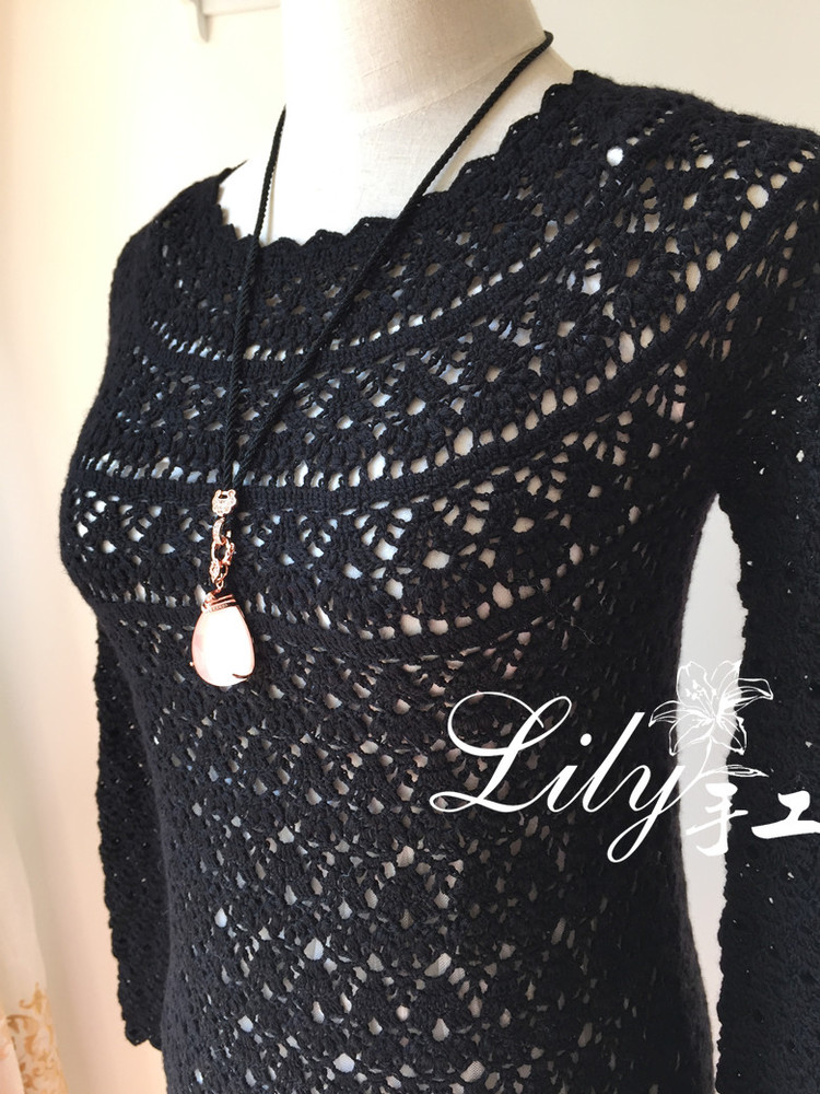 【Lily手工】--黑蔥裙--含真絲的羊毛裙哦 - Lily - Lily的手工編織天地