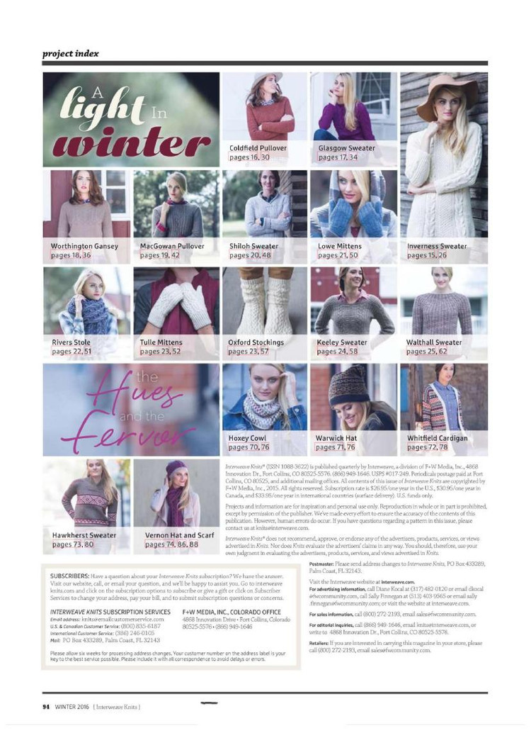 Interweave Knits  Winter 2016 - 輕描淡寫(xiě) - 輕描淡寫(xiě)