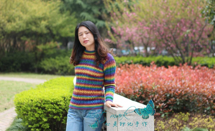 【心靈印記】往事——彩虹復(fù)古麻花毛衣 - 心靈印記 - 指間紗