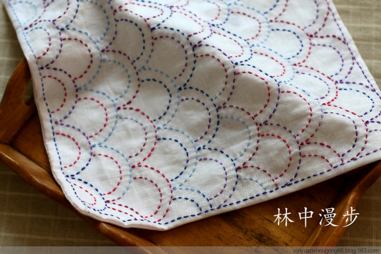 刺子繡茶巾 - 林中漫步 - 鉤針時(shí)光