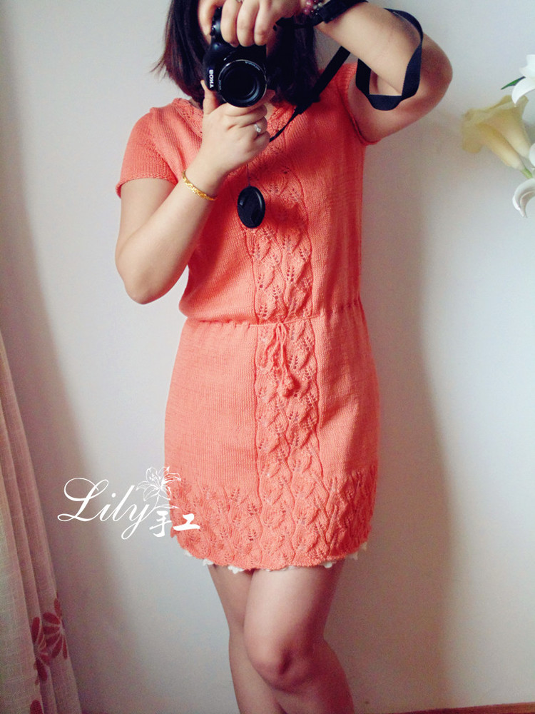 【Lily手工】--伊人--蕾絲棉短袖抽繩連衣裙 - Lily - Lily的手工編織天地