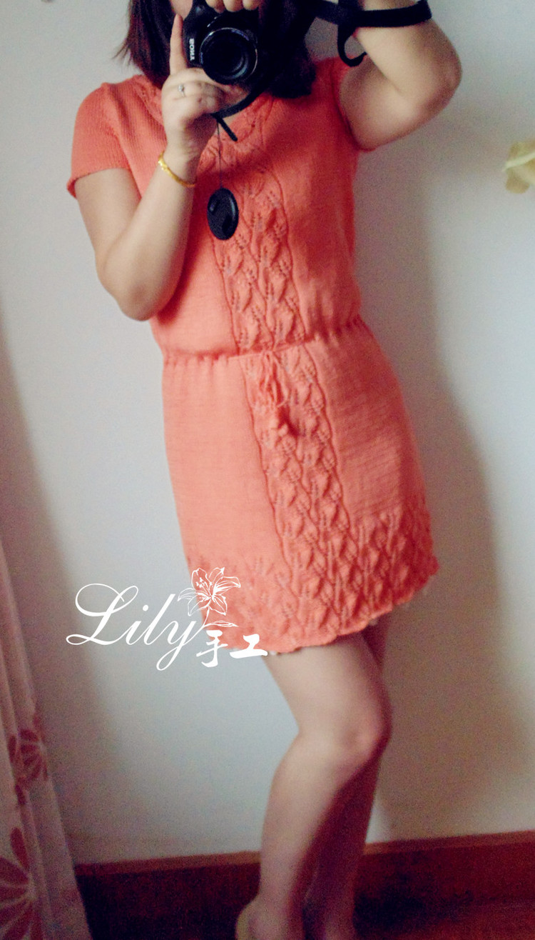 【Lily手工】--伊人--蕾絲棉短袖抽繩連衣裙 - Lily - Lily的手工編織天地