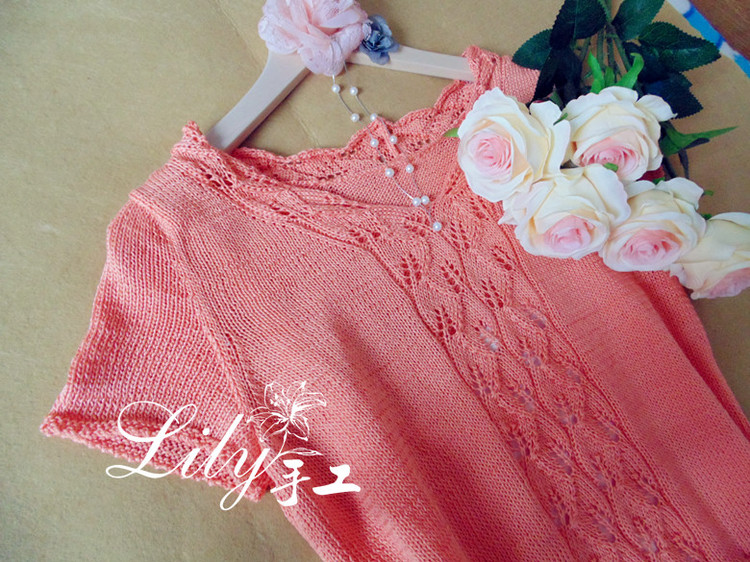 【Lily手工】--伊人--蕾絲棉短袖抽繩連衣裙 - Lily - Lily的手工編織天地