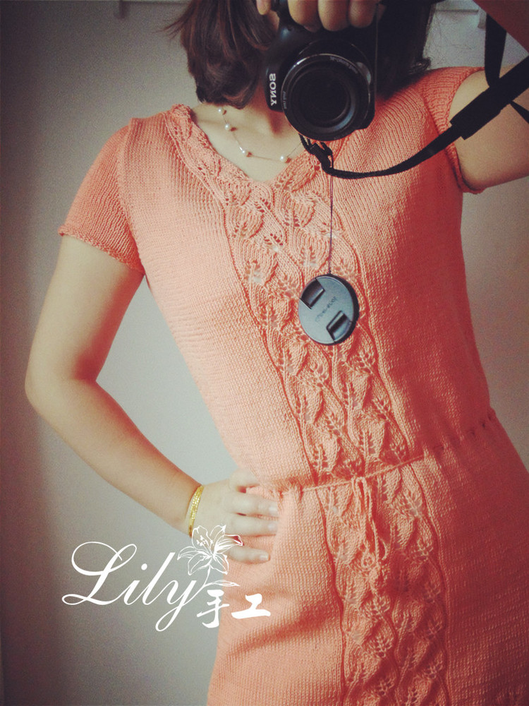 【Lily手工】--伊人--蕾絲棉短袖抽繩連衣裙 - Lily - Lily的手工編織天地