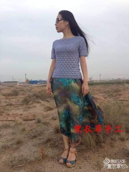 圓肩蕾絲短袖 -------- 冷韻 - 小凡 - 小凡愛編織