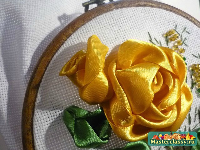 刺繡緞帶豪華黃玫瑰 - 夏天 - 夏天