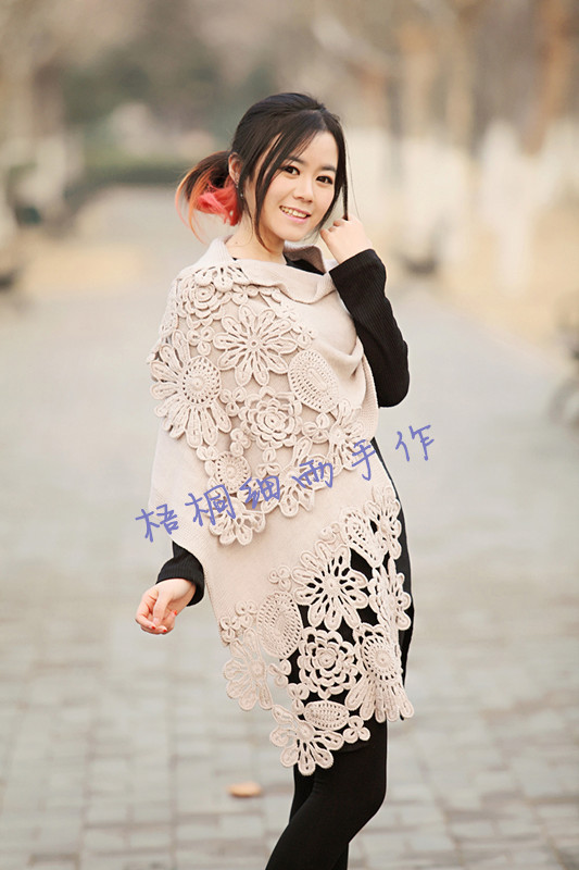 優(yōu)雅女人味組合山菊花披肩 - 梧桐細(xì)雨 - 指間物語