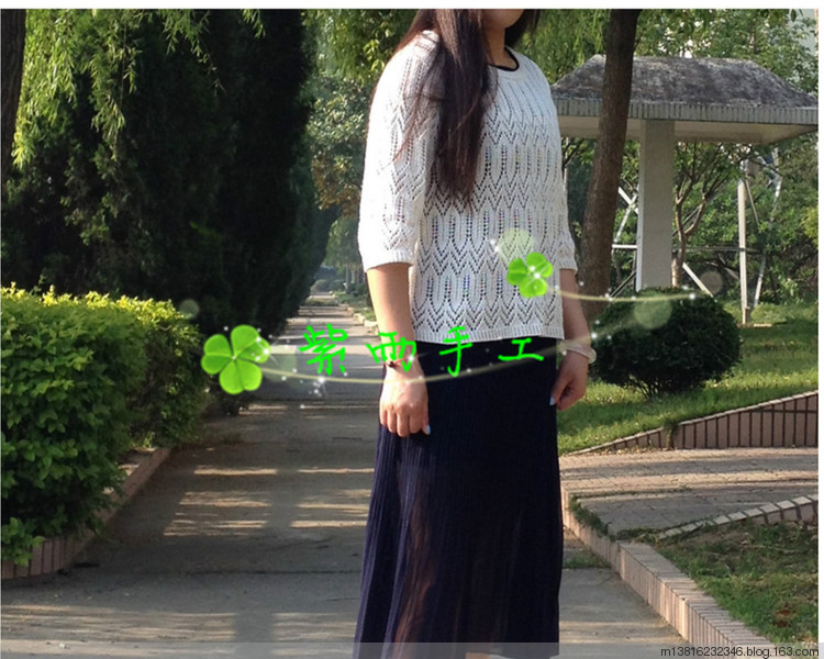 1414-綠光森林（白色蕾絲套頭衫）疙瘩群里群作業(yè) - 紫雨 - 紫雨