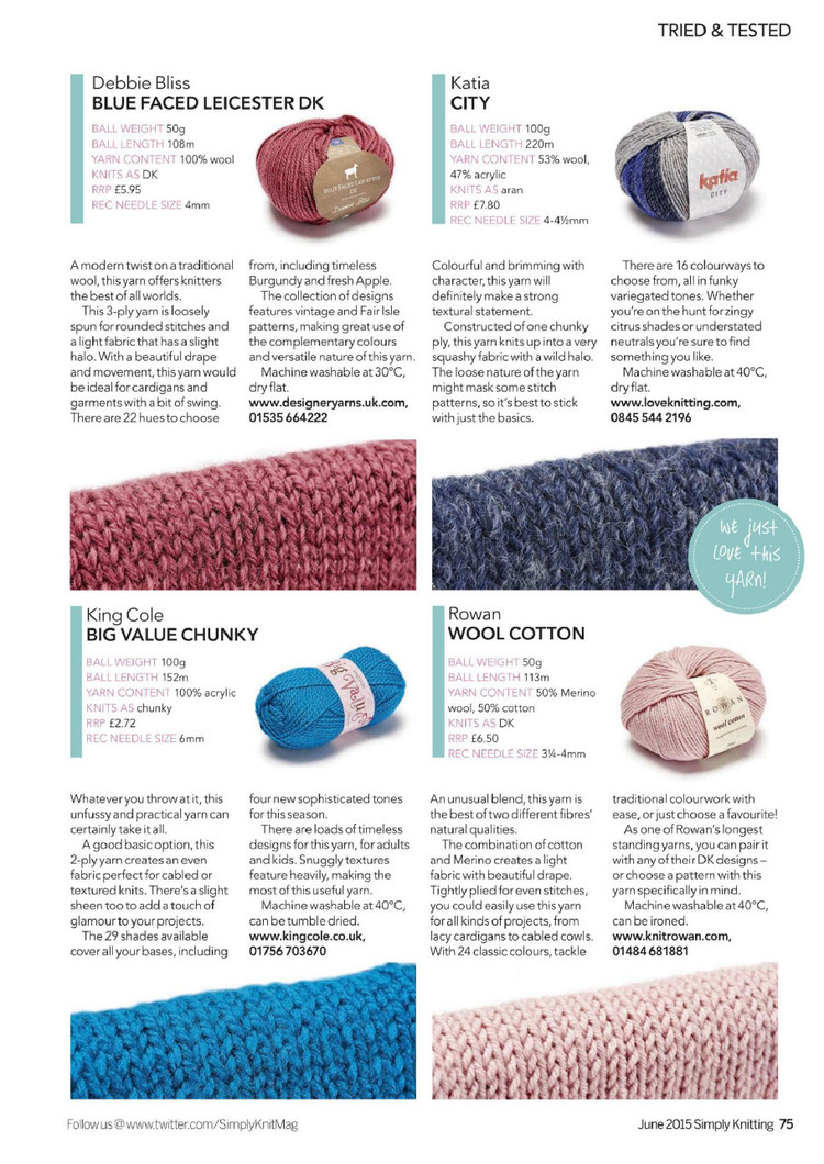 Simply Knitting Issue 134 2015 - 輕描淡寫 - 輕描淡寫