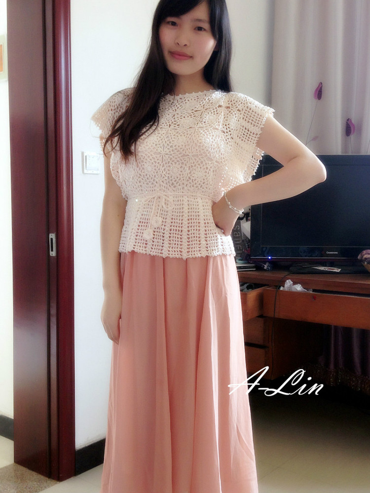 【A-Lin】玉琰--亮片愛蕾夏日清涼罩衫201507 - A-Lin林 - A-Lin的手工博客