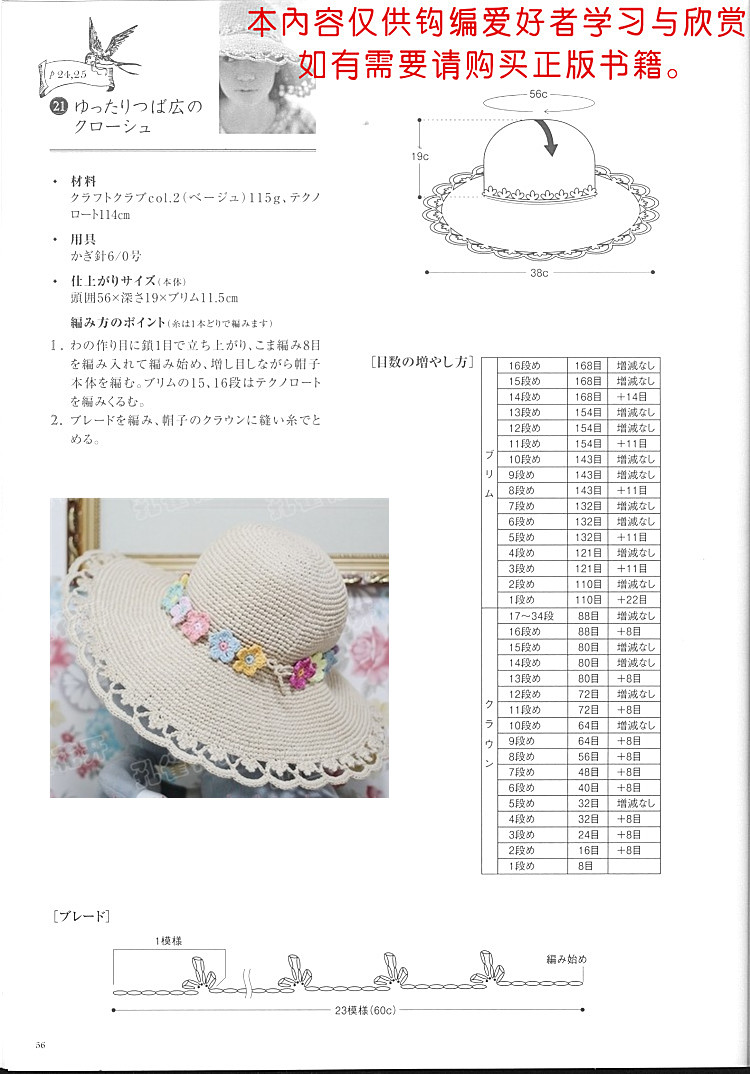 《作品秀》蝴蝶結(jié)配飾雙色大檐帽 - 艷子鉤吧 - 艷子鉤吧編織博客
