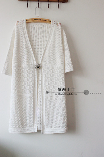 白云浮動(dòng)~~~鏤空中袖長(zhǎng)款開衫 - 邂逅 - 悠然生活