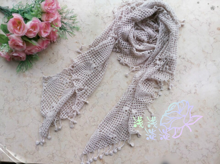 【淺淺淡淡】*雪盈---羊絨流蘇圍巾 - 淺淺淡淡 - 淺 淺 淡 淡