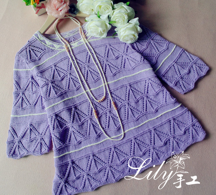 【Lily手工】--薰衣草--棉線鏤空衣 - Lily - Lily的手工編織天地