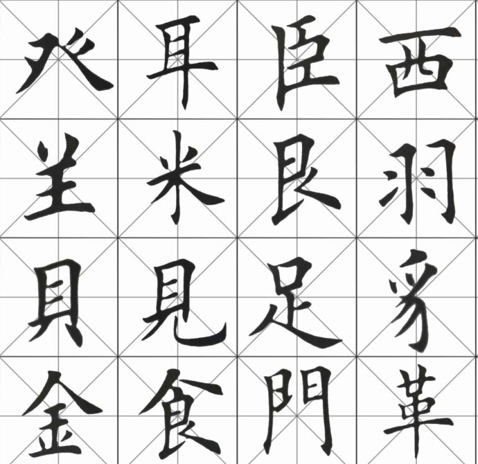[轉載]田英章楷書基本筆畫和偏旁部首
