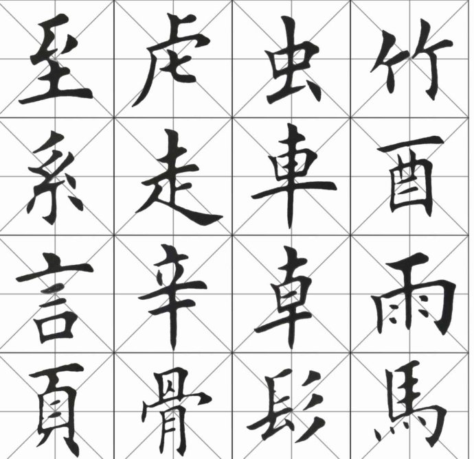 [轉載]田英章楷書基本筆畫和偏旁部首
