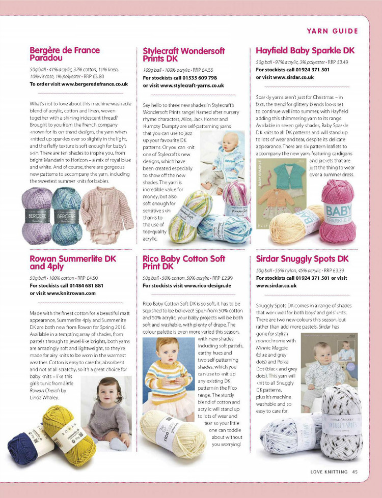 Love Knitting for Babies  March 2016 - 輕描淡寫 - 輕描淡寫