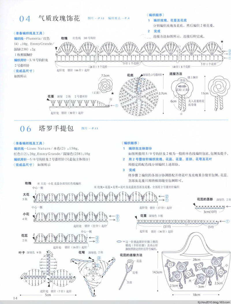 鉤針編織薔薇花樣小物 2013 - 紫蘇 - 紫蘇的博客
