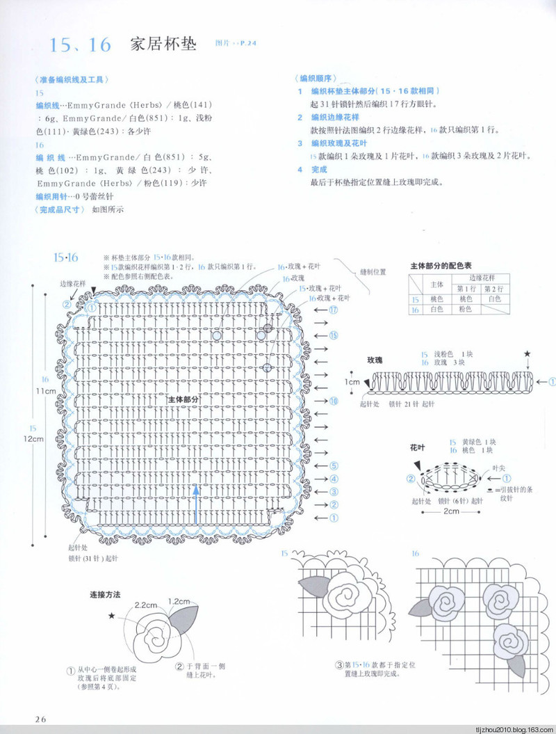 鉤針編織薔薇花樣小物 2013 - 紫蘇 - 紫蘇的博客