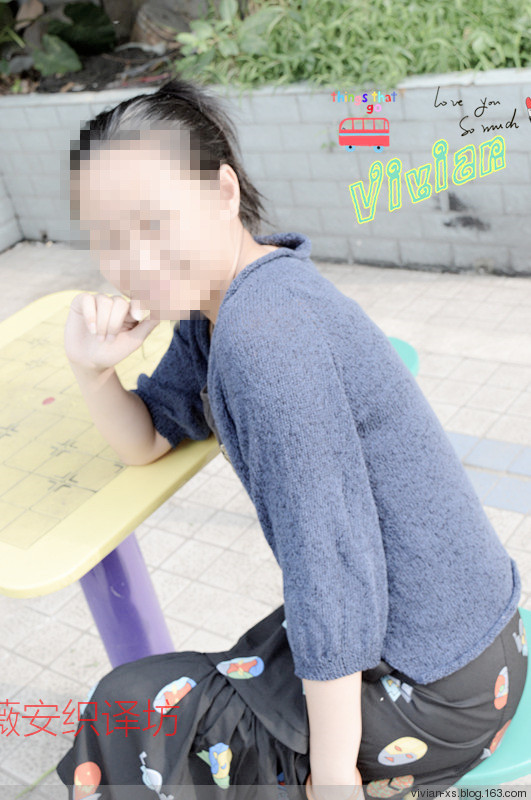 Vivian手作：黛藍(lán)——仿QuinceQ的Lineal Cardigan - Vivian - Vivian的薇安織譯坊