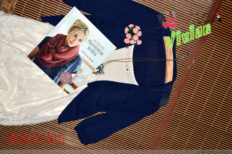 Vivian手作：黛藍(lán)——仿QuinceQ的Lineal Cardigan - Vivian - Vivian的薇安織譯坊