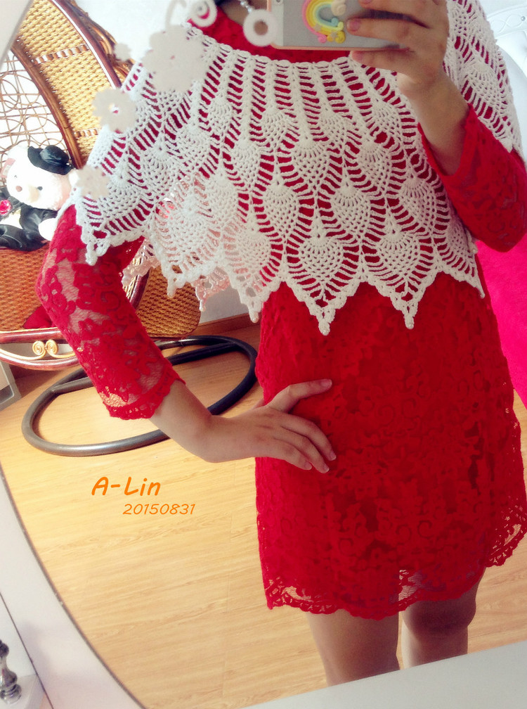 【A-Lin林】超美百搭菠蘿花披肩201517 - A-Lin林 - A-Lin的手工博客