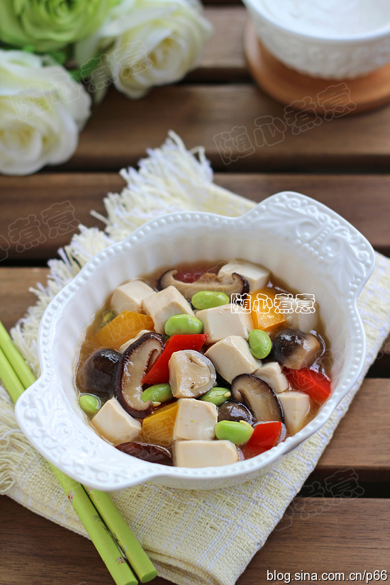 豆腐燴雙菇——金玉滿盆