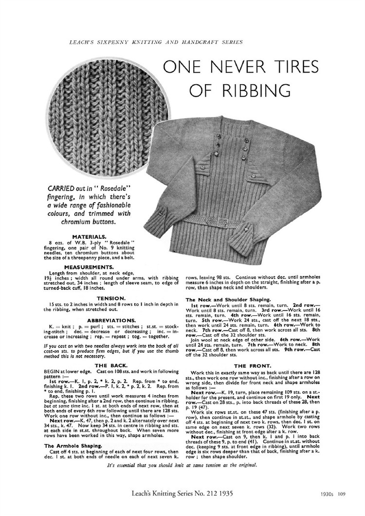 A Stitch in Time :Vintage Knitting Patterns 1930-1959, Vol.2 - 輕描淡寫 - 輕描淡寫