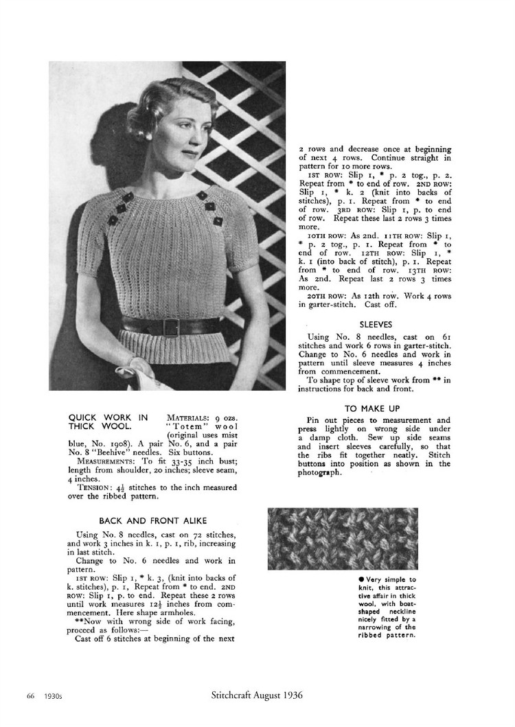 A Stitch in Time :Vintage Knitting Patterns 1930-1959, Vol.2 - 輕描淡寫 - 輕描淡寫